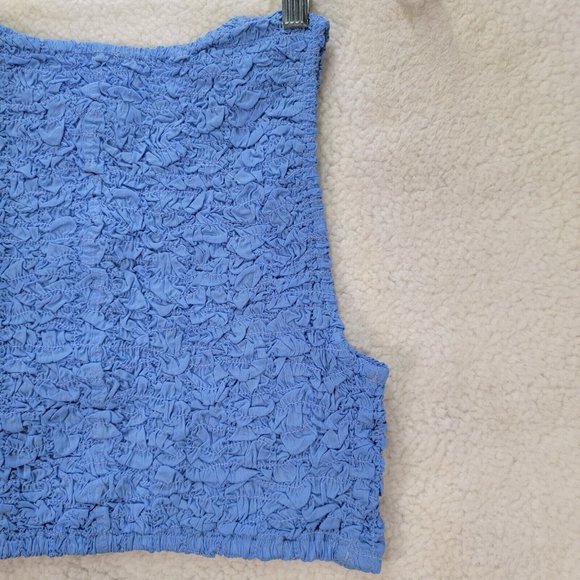 NWT Cotton On Blue Stretch Scrunchie Y2K Style Sleeveless Sexy Crop Top - Picture 9 of 12